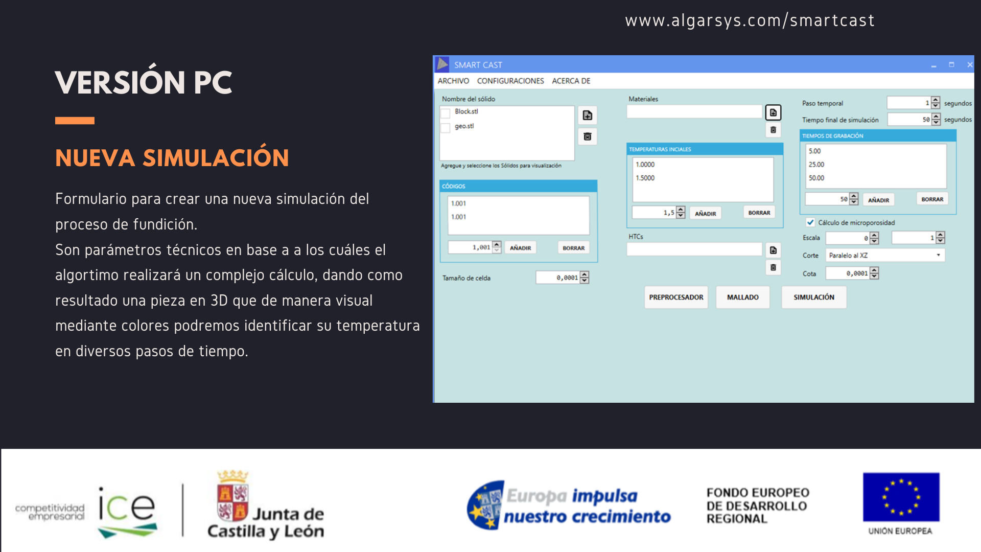 Software de simulación procesos de fundición