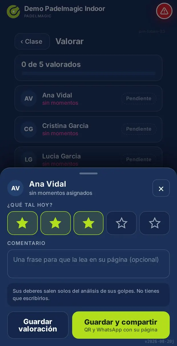 Valoración de un alumno