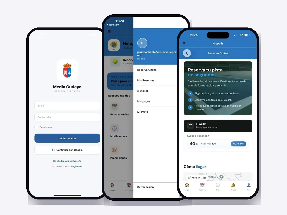 Apps municipales de reservas deportivas
