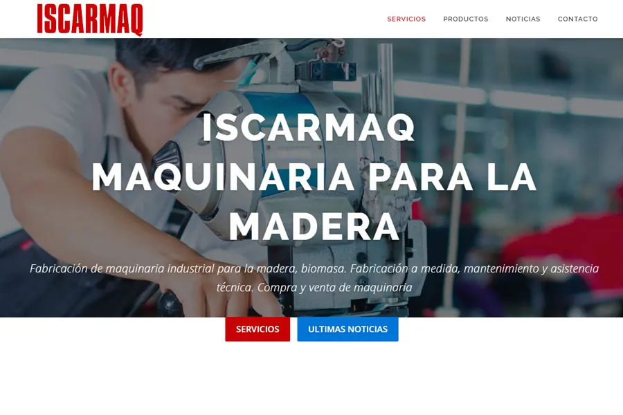 Web de Iscarmaq, maquinaria para la madera