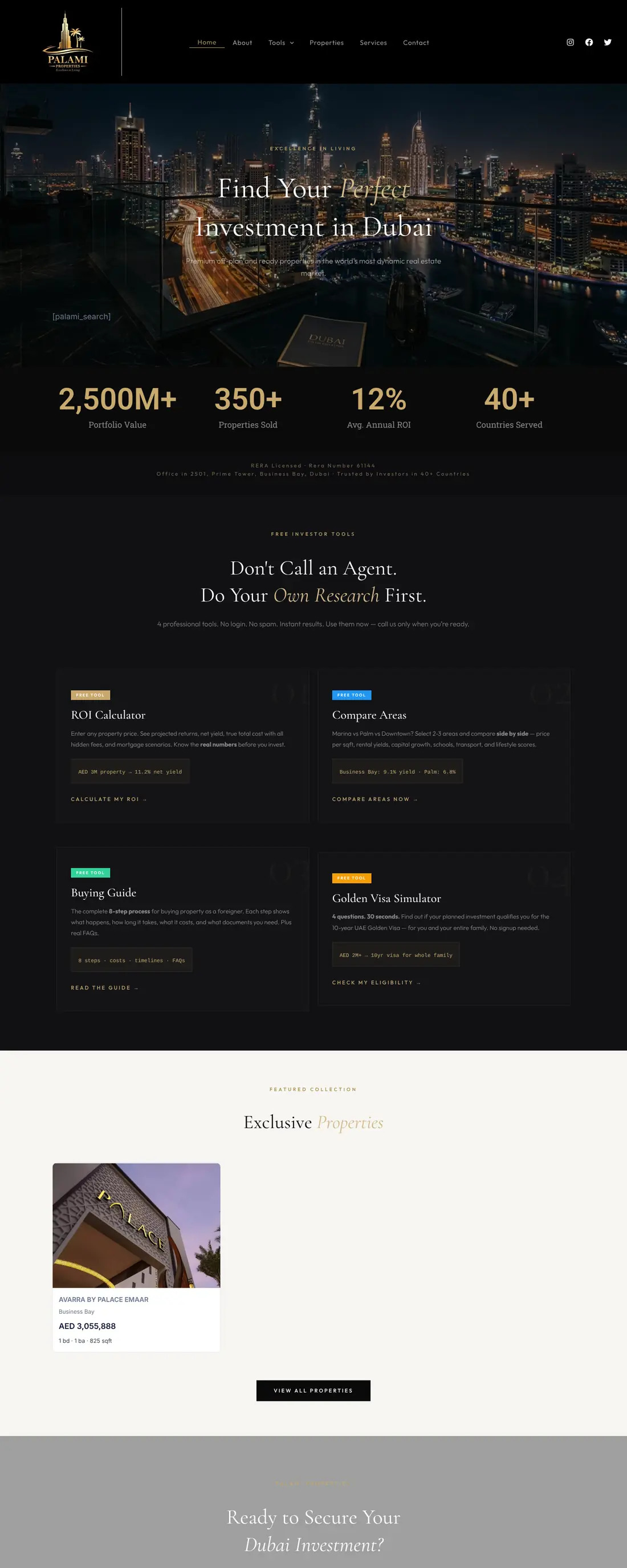 Web de Palami Properties