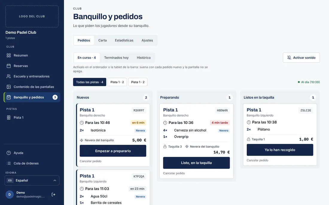 Pedidos del banquillo en el LED Manager
