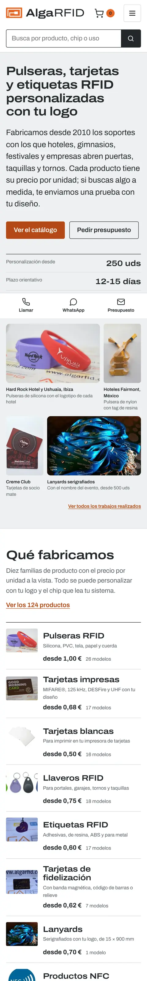 AlgaRFID en el móvil