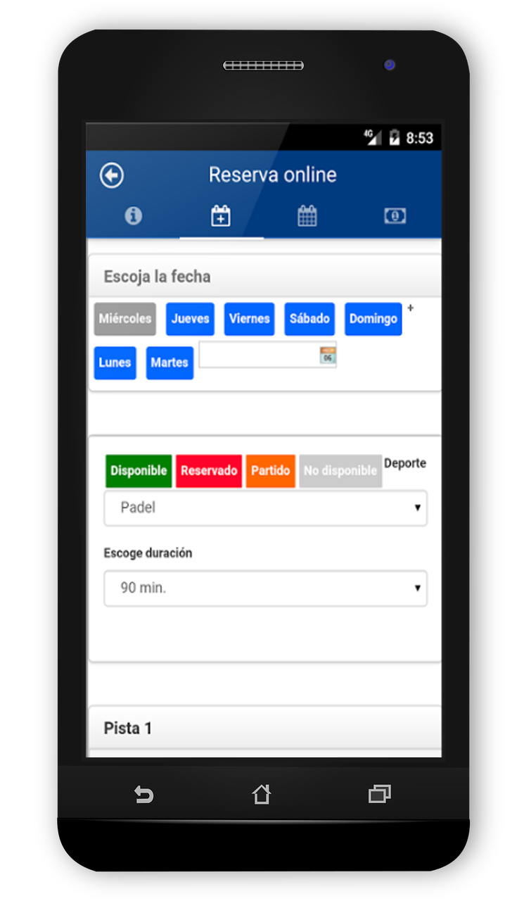 Reserva pista online en segundos