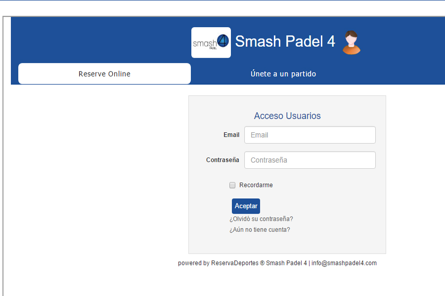 Smash Padel 4 - Reserva online de pistas desde la propia página web